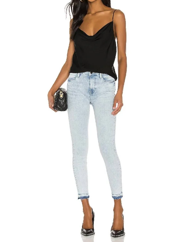 Le High Skinny Crop Jeans In Pali Casual Distressed Denim Jeans