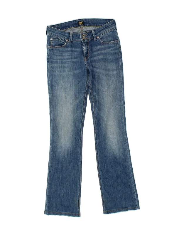 LEE Womens Joliet Bootcut Jeans W28 L33 Blue Cotton Chic Rip-Detail High-Waist Jeans LEE Womens Joliet Bootcut Jeans W28 L33 Blue Cotton Chic Rip-Detail High-Waist Jeans