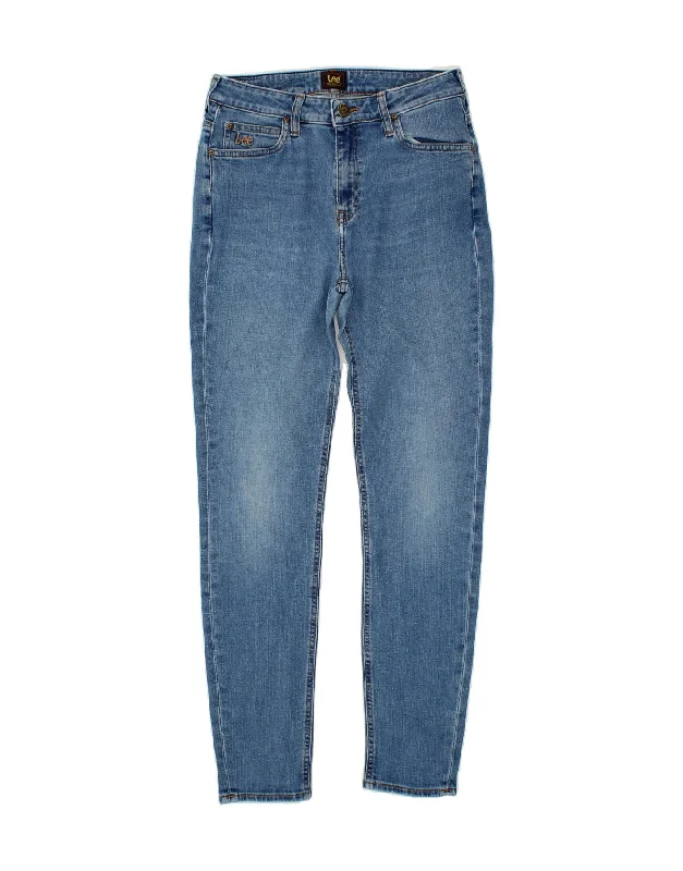 LEE Womens Scarlett High Skinny Jeans W31 L33 Blue Cotton Chic Ripped Jeans