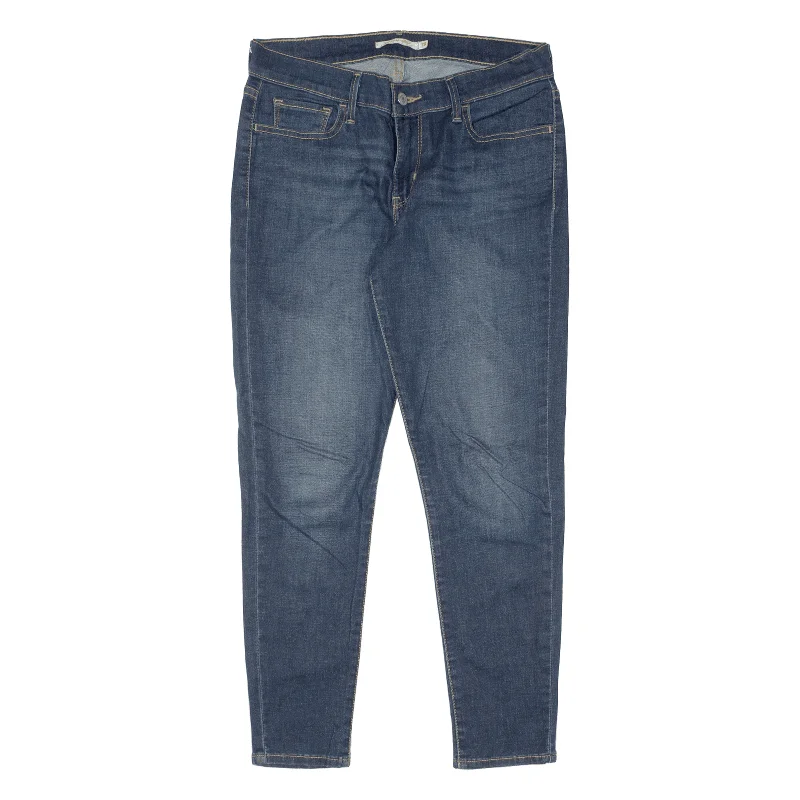 LEVI'S 710 Jeans Blue Denim Slim Skinny Stone Wash Womens W29 L26 Cozy Wide-Legged Jeans
