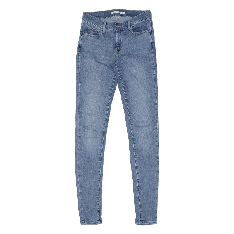 LEVI'S 710 Jeans Blue Denim Slim Skinny Womens W26 L32 Comfortable Full-Length Denim Jeans
