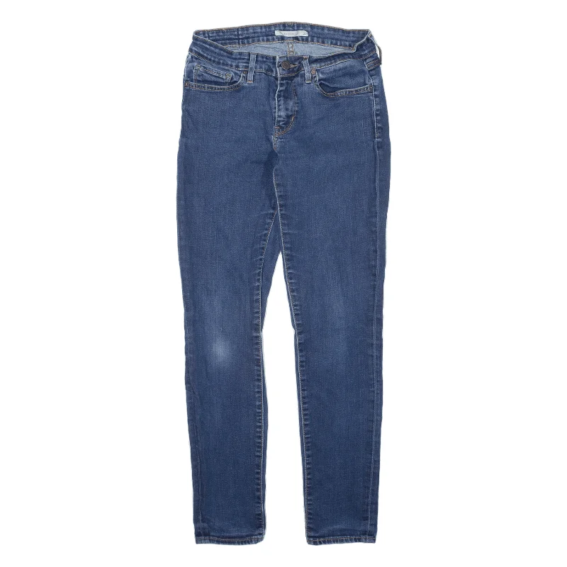 LEVI'S 711 Jeans Blue Denim Slim Skinny Womens W27 L30 Comfortable Straight-Legged Denim