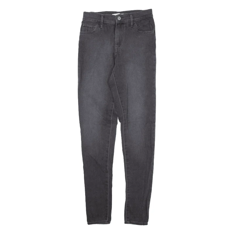 LEVI'S 720 High Rise Jeans Grey Denim Slim Skinny Womens W25 L30 Comfortable Zip-Fly Denim Jeans