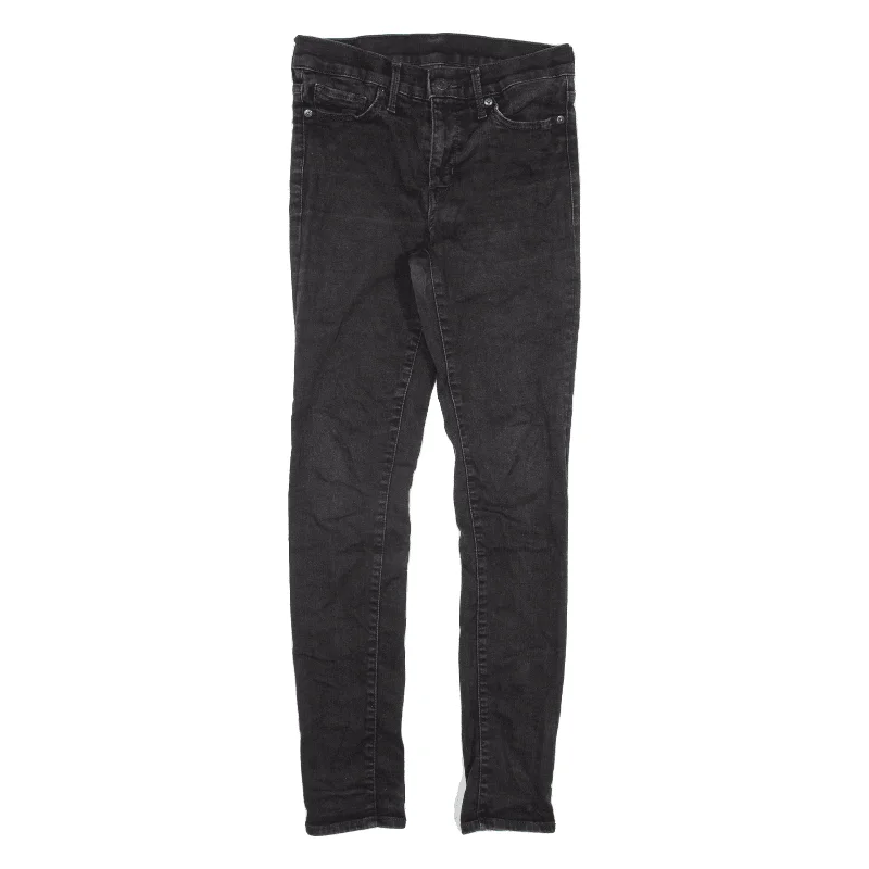 LEVI'S Jeans Black Denim Slim Skinny Womens W27 L30 Casual Straight-Leg Jeans