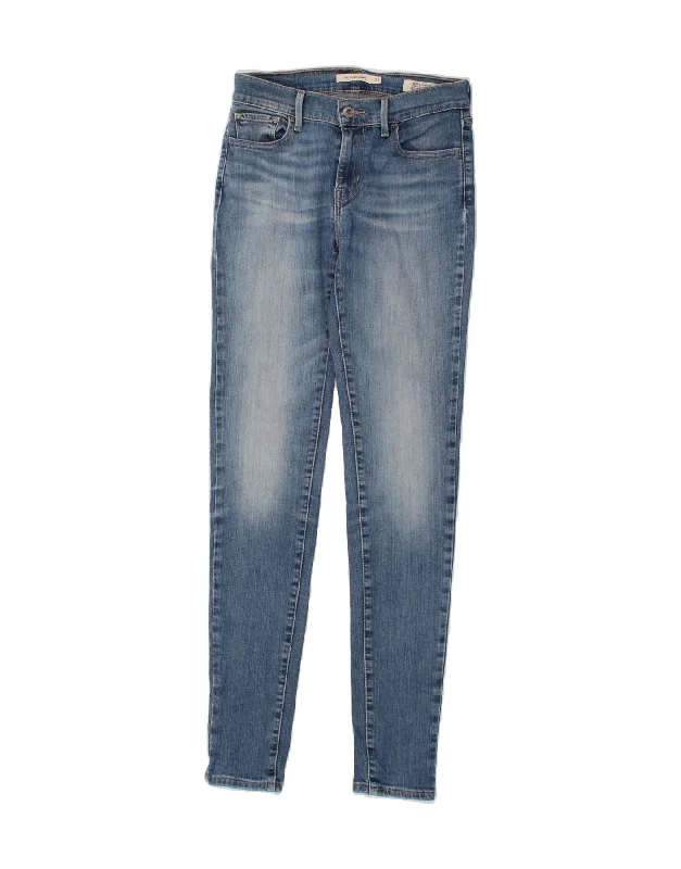 LEVI'S Womens 710 Super Skinny Jeans W27 L31 Blue Chic Vintage-Inspired Denim Jeans