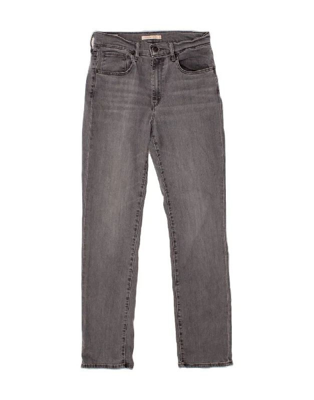 LEVI'S Womens 724 High Rise Straight Jeans W30 L30  Grey Lyocell Comfortable Straight-Legged Denim