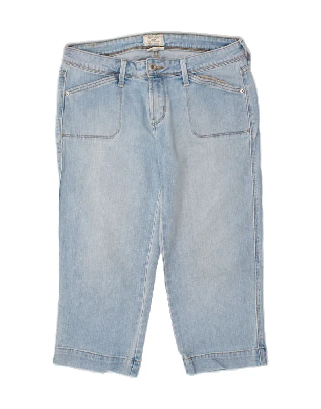LEVI'S Womens Capri Jeans US 8 Medium W30 L20 Blue Cotton Chic Rip-Detail High-Waist Jeans