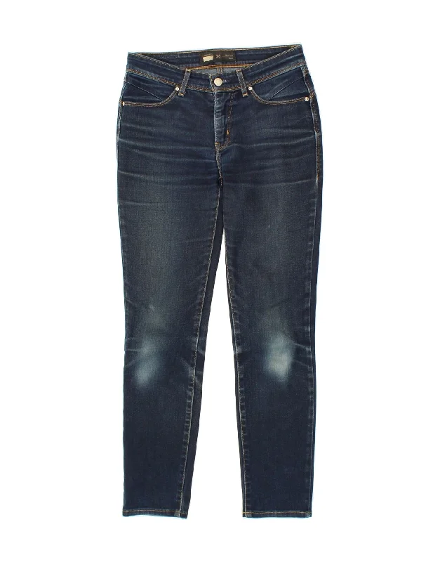 LEVI'S Womens Demi Curve Skinny Jeans W26 L28 Navy Blue Cotton Trendy Cut-Off Denim Shorts