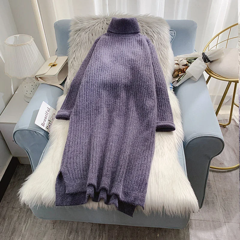 Medium length sweater women's Korean version loose over the knee 4931 Sweater Knitwear Pullover Medium length sweater women's Korean version loose over the knee 4931 Sweater Knitwear Pullover