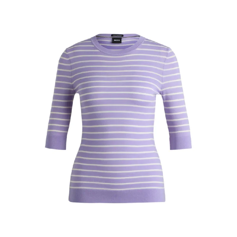 Merino-wool sweater with breton stripes Satin Fabric Silk Fabric Chiffon Fabric