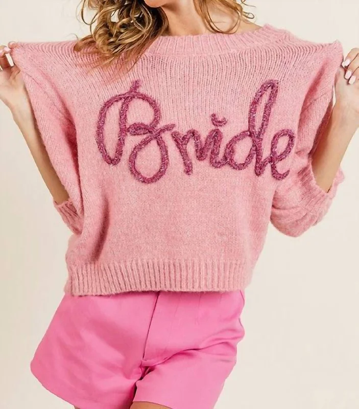 Metallic Bride Sweater Top In Pink Rayon Fabric Velvet Fabric Corduroy Fabric