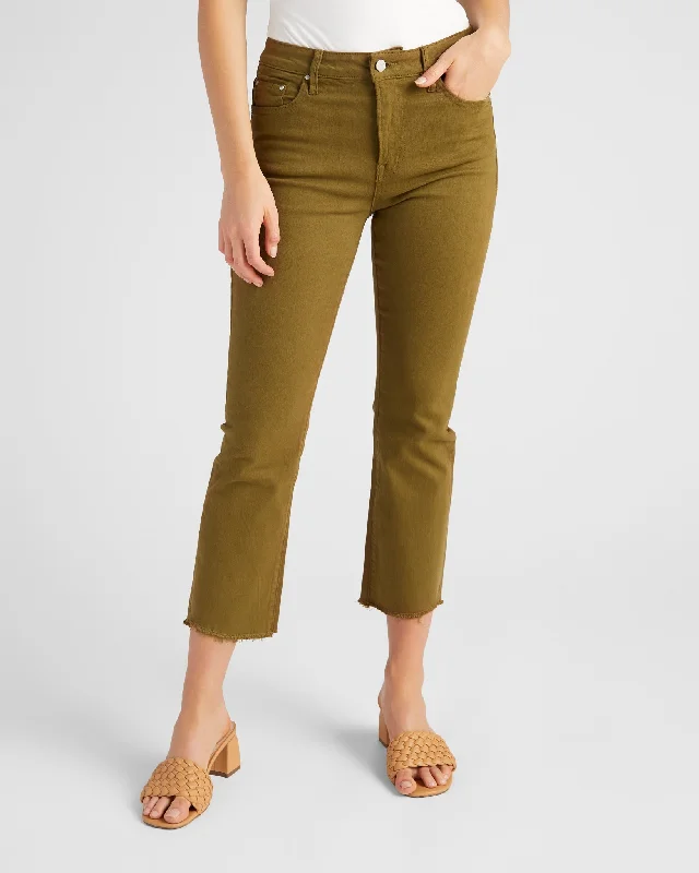 High Rise Cropped Straight Leg Jeans Cozy Wide-Legged Jeans