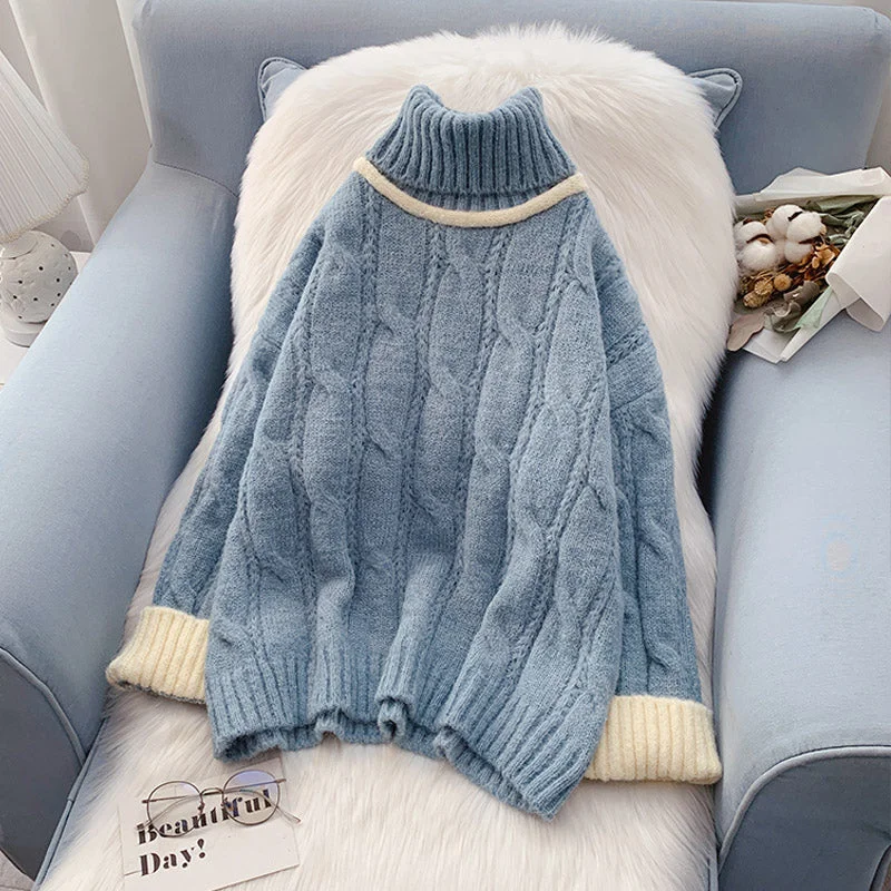Mori high collar twist sweater coarse wool sweater top 4961 Chenille Fabric Brocade Fabric Lace Fabric Mori high collar twist sweater coarse wool sweater top 4961 Chenille Fabric Brocade Fabric Lace Fabric