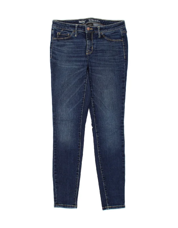 MOSSIMO Womens Mid Rise Jegging Jeans US 6 Medium W28 L29 Navy Blue Cotton Casual Wide-Legged Denim Jeans