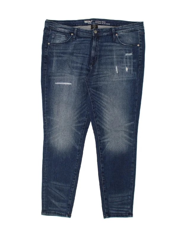 MOSSIMO Womens Mid Rise Skinny Jeans US 18 2XL W34 L30 Blue Cotton Comfortable Stretch Denim Jeans