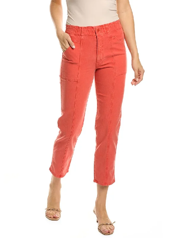 MOTHER The Springy Hot Coral Ankle Jean Comfortable Flare Leg Jeans