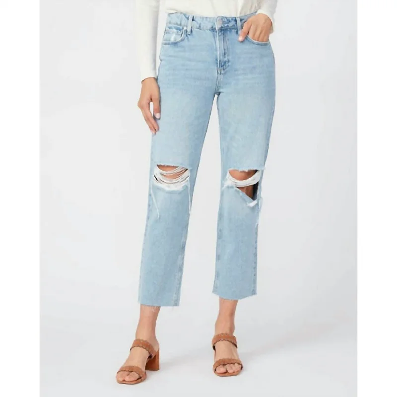 Noella Staight Leg Raw Hem Jean In Doretta Chic Rolled Cuff Denim Jeans