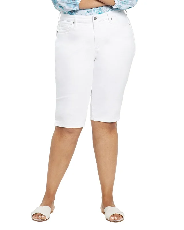 NYDJ Plus Bike Capri Optic White Jean Trendy Colored Denim Jeans