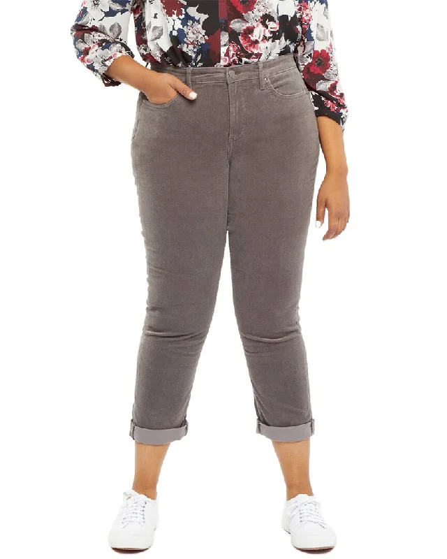 NYDJ Plus Margot Volcanic Glass Girlfriend Jean Elegant Dark-Wash Bootcut Jeans
