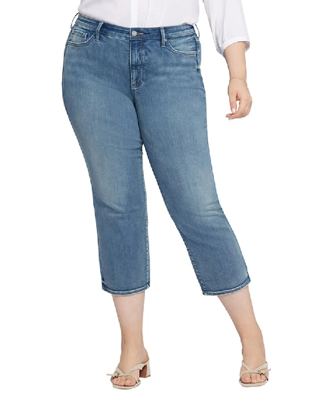 NYDJ Plus Piper Romance Relaxed Crop Jean Comfortable Drawstring Waist Jeans