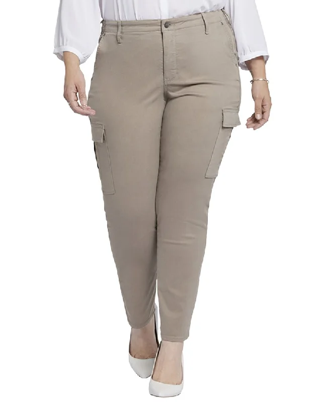 NYDJ Plus Sheri Saddle wood Slim Cargo Jean Elegant Wide-Leg Jeans