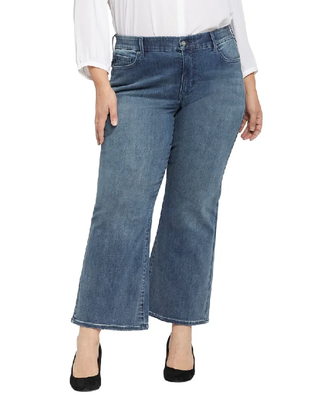 NYDJ Plus Waist Match Relaxed Flare Jean Chic Double Waistband Jeans