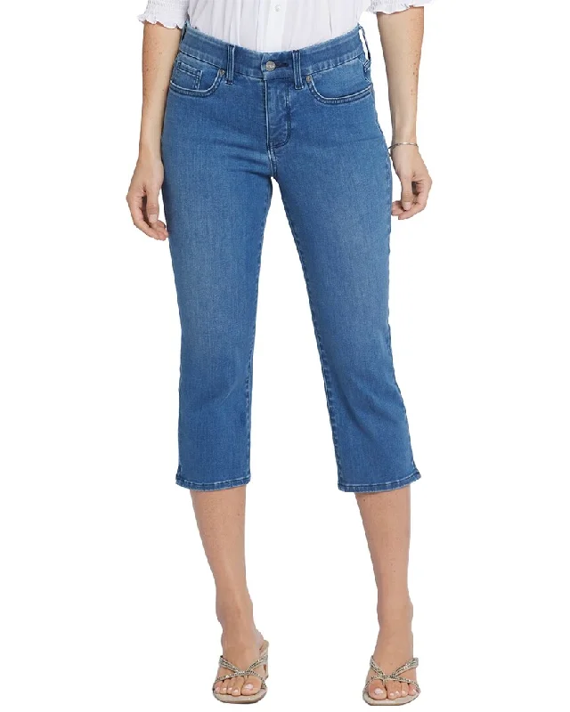 NYDJ Waist Match Slim Straight Crop Contented Jean Stylish Paperbag Waist Denim