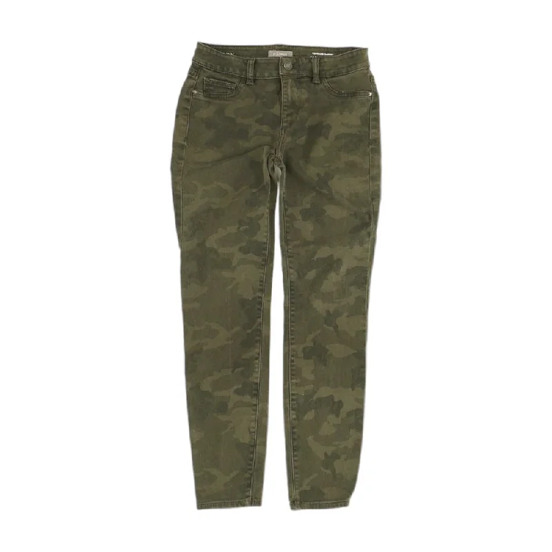 Olive Camo Skinny Leg Jeans Trendy Plus Size Jeans