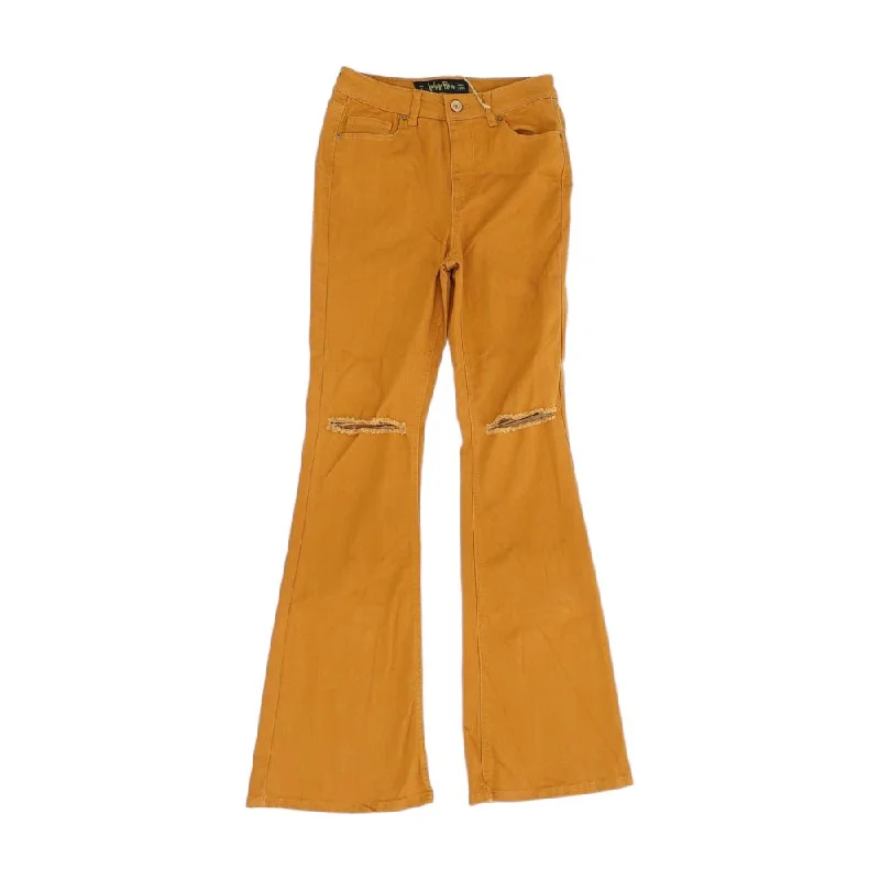 Orange Solid Jeans Trendy Vintage Denim Jeans