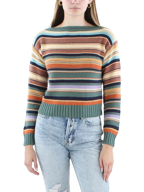 Petites Womens Linen Blend Striped Pullover Sweater Graphic Sweater Embroidered Appliqued Petites Womens Linen Blend Striped Pullover Sweater Graphic Sweater Embroidered Appliqued