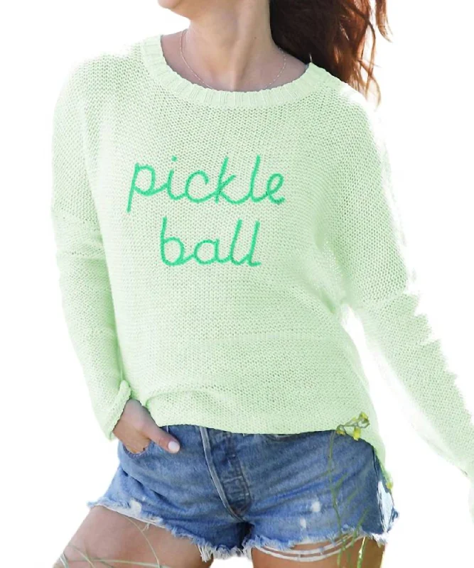 Pickleball Sweater In Mojito/seagreen Mesh Blend Leather Blend Suede Blend