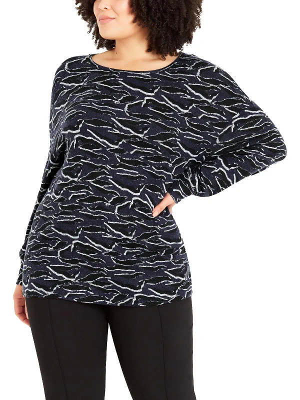 Plus Womens Zebra Print Relaxed Fit Pullover Sweater Knit Fabric Woven Fabric Fleece Fabric Plus Womens Zebra Print Relaxed Fit Pullover Sweater Knit Fabric Woven Fabric Fleece Fabric