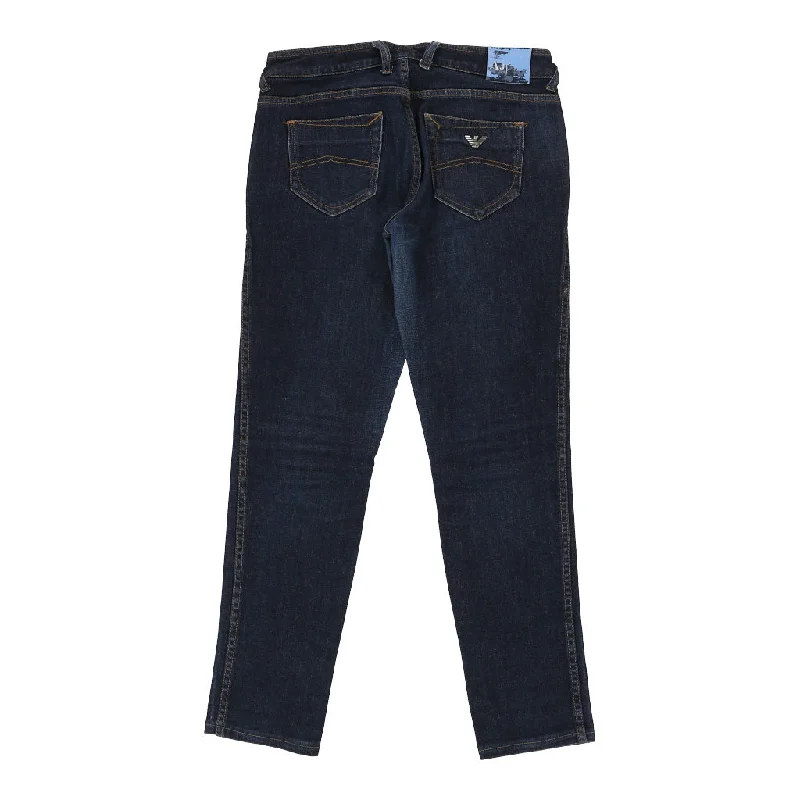 Primrose Armani Jeans Jeans - 32W UK 10 Blue Cotton Elegant High-Waisted Flared Jeans