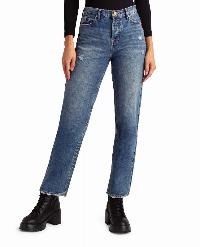 Redhook High Rise 90's Loose Fit Jean In Dark Blue Fashionable Straight Cut Jeans