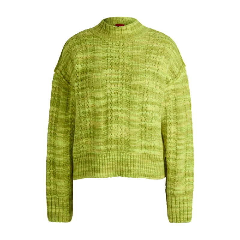Relaxed-fit sweater in two-tone yarn Tailored Straight A-Line