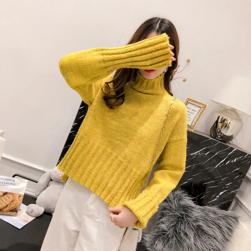 Retro High Neck Japanese sweater for women to wear Hong Kong Style 4912 Hooded Caped Shawl Collar Retro High Neck Japanese sweater for women to wear Hong Kong Style 4912 Hooded Caped Shawl Collar