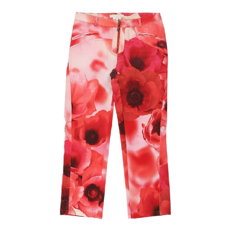 Roberto Cavalli Cropped Jeans - 28W UK 8 Red Cotton Trendy Acid Wash Skinny Jeans