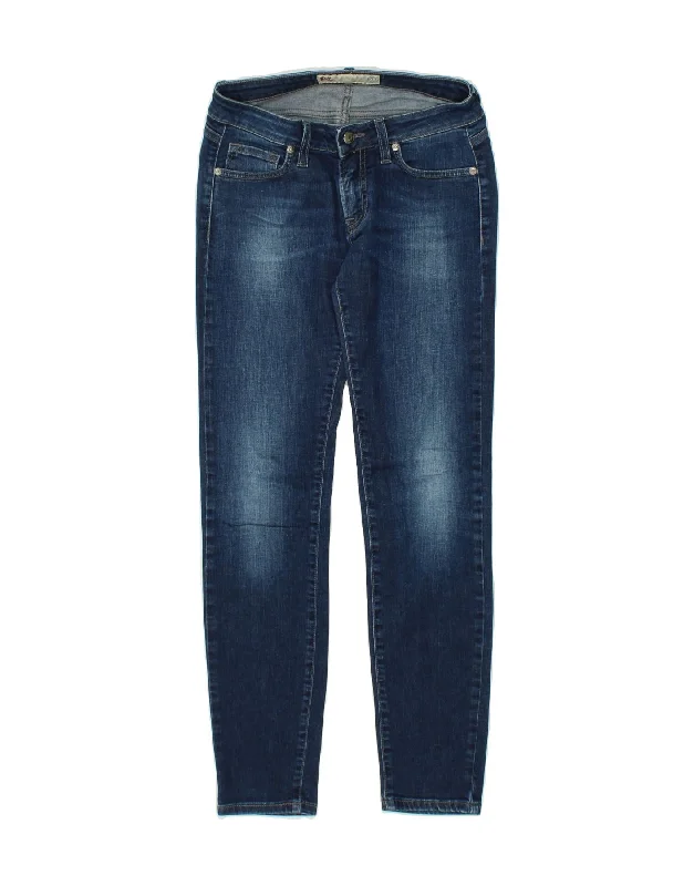 ROY ROGERS Womens Skinny Jeans W27 L28 Blue Cotton Cozy Wide-Legged Jeans