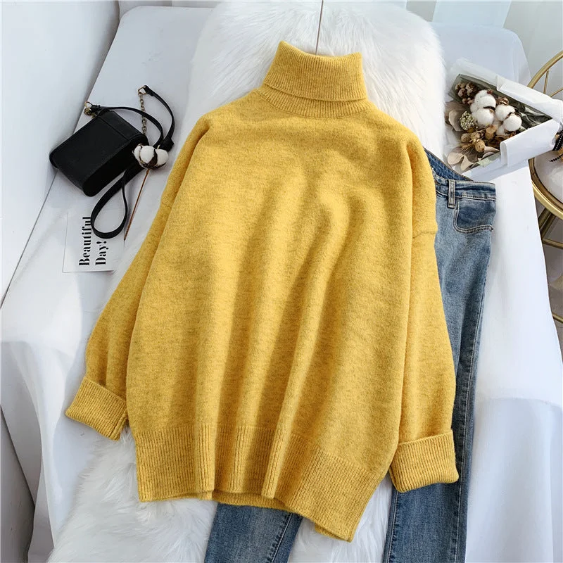 Sweater female high neck loose lazy wind  4920 Casual Formal Business