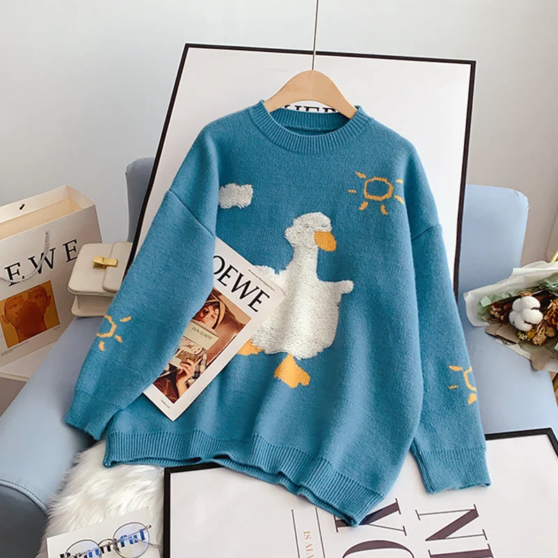 Sweater Pullover Sweater loose Korean sweater top  5001 Turtle Neck Boat Neck Asymmetrical Neck
