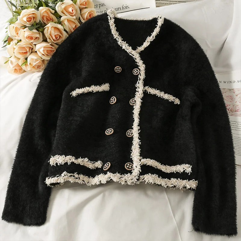 Sweater women's loose and thin double breasted open 1853 Satin Fabric Silk Fabric Chiffon Fabric Sweater women's loose and thin double breasted open 1853 Satin Fabric Silk Fabric Chiffon Fabric