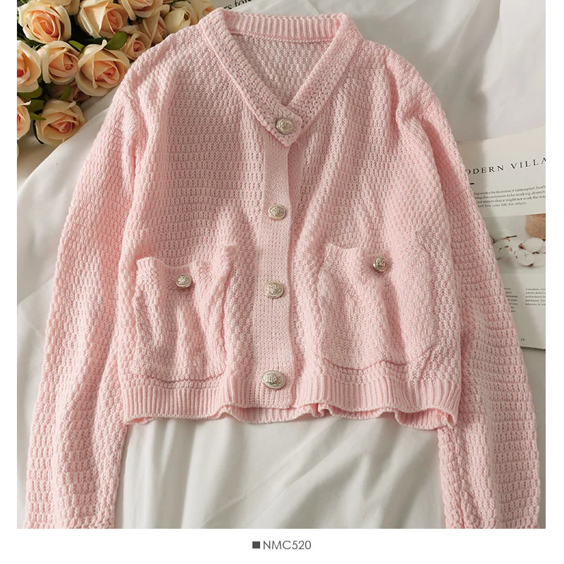 Sweater women's new loose thin single breasted sweater 1912 Mesh Blend Leather Blend Suede Blend Sweater women's new loose thin single breasted sweater 1912 Mesh Blend Leather Blend Suede Blend