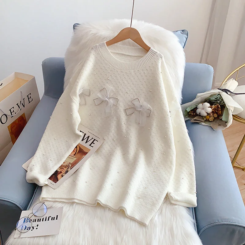 Sweet little fresh bow sweater sweater sweater 5022 Welt Pockets Slit Pockets Flap Pockets Sweet little fresh bow sweater sweater sweater 5022 Welt Pockets Slit Pockets Flap Pockets