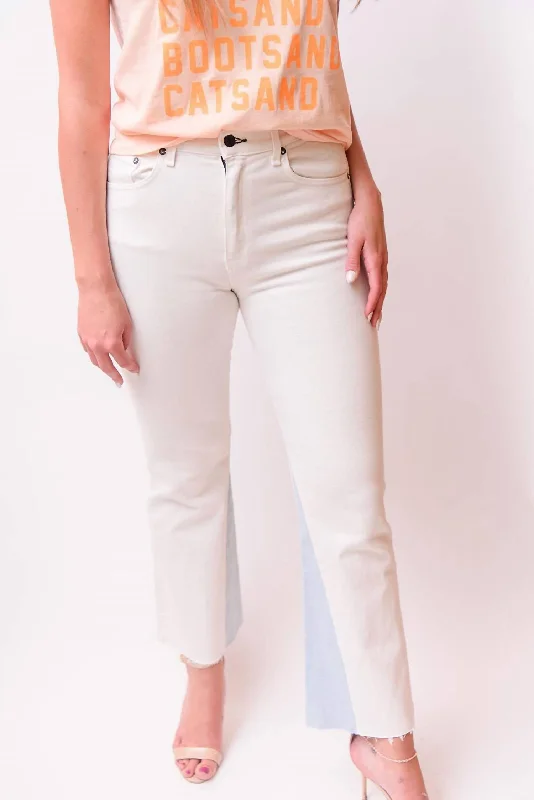 The Geek Ankle Jeans In Ivory Cozy Stretch High-Waist Jeans