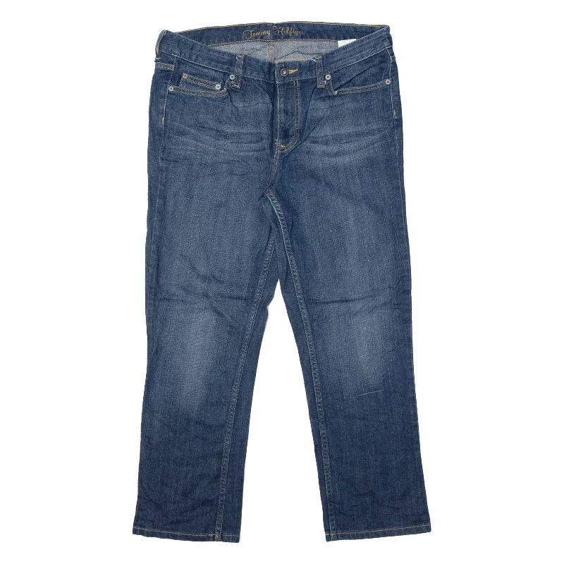 TOMMY HILFIGER RMD EVE Jeans Blue Denim Regular Straight Stone Wash Womens W34 L26 Comfortable Mid-Rise Jeans