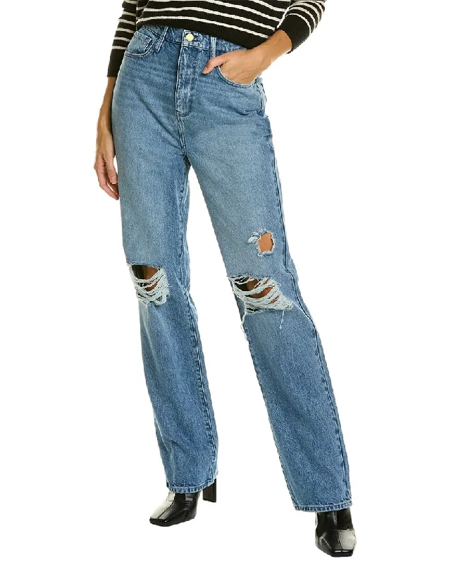 Triarchy Medium Indigo High-Rise Straight Jean Elegant Bootcut Fit Jeans
