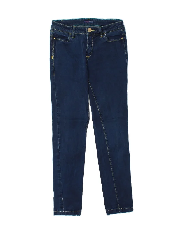 TRUSSARDI Womens Skinny Jeans W25 L26  Blue Fashionable Raw Edge Jeans