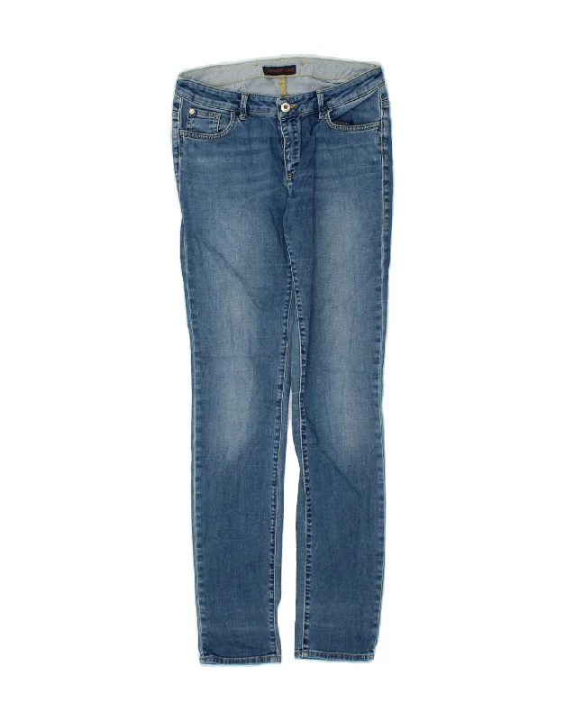 TRUSSARDI Womens Skinny Jeans W28 L32 Blue Elegant High-Waisted Flared Jeans