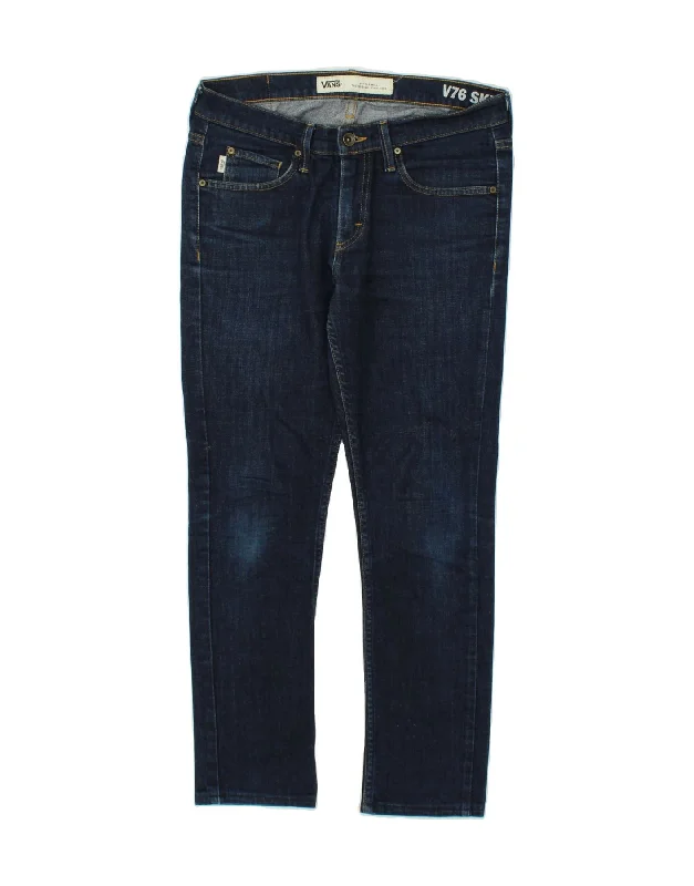 VANS Womens Skinny Jeans W31 L30 Navy Blue Cotton Classic Black Denim Jeans