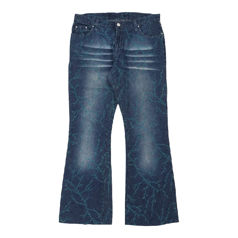Versace Jeans Couture Flared Jeans - 32W UK 10 Blue Cotton Trendy Classic Fit Jeans